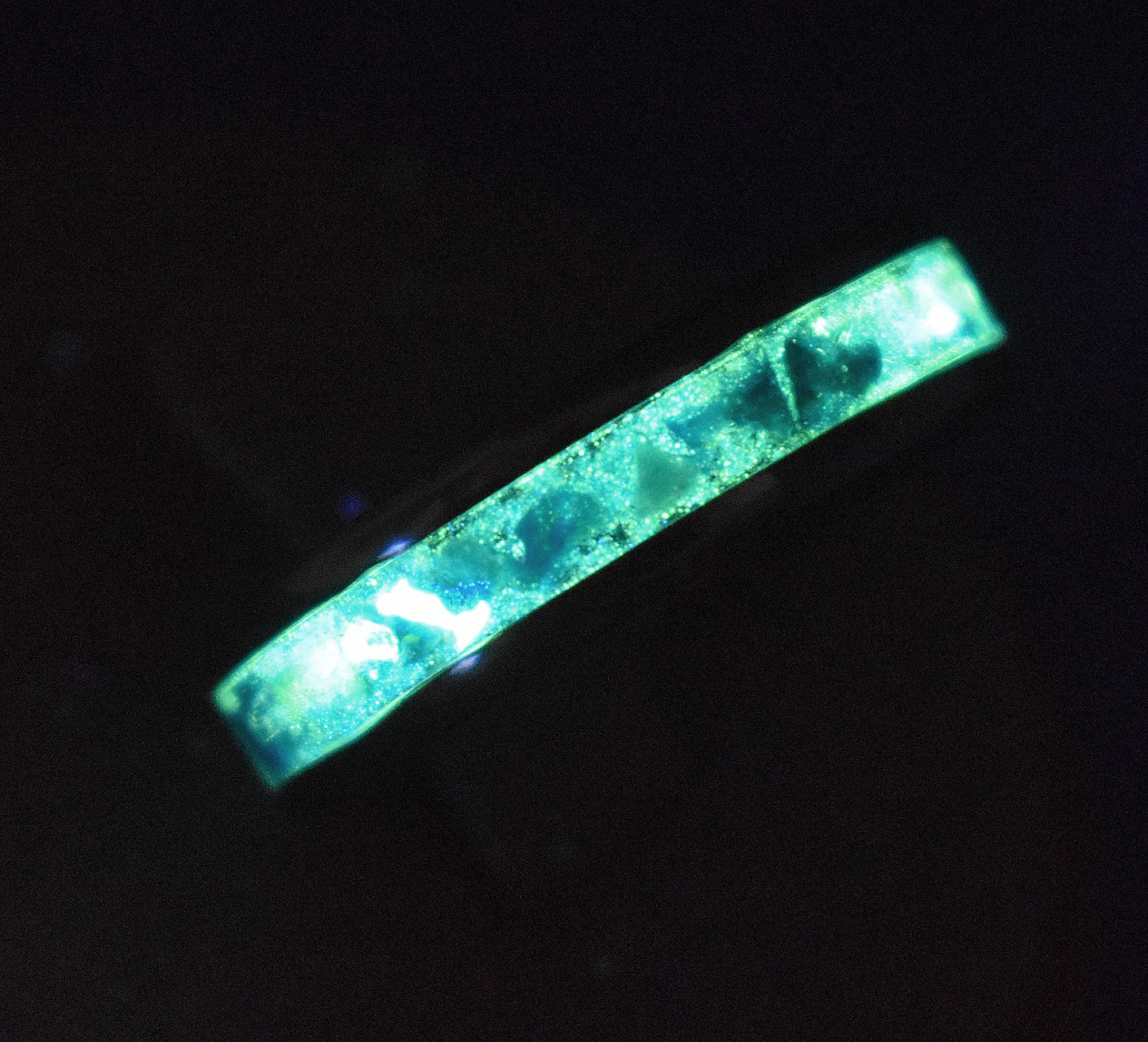 Glowing Ocean Inlay Ring with Shimmering Blue and green Opal